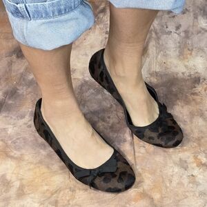 Simply Vera Vera Wang Flats Cow Hair Ganauche Leopard With Bow Leather 10M